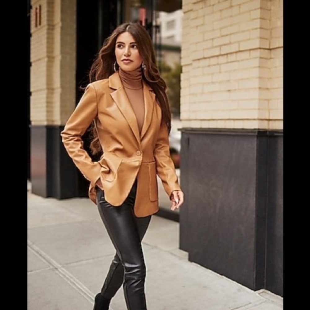 Vegan Leather Blazer | Express